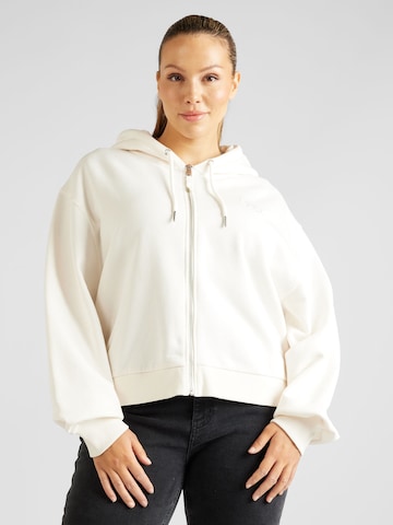 Tommy Hilfiger Curve Zip-Up Hoodie in White: front