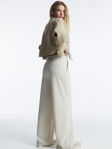 Pull&Bear Wide Leg Hose in Beige