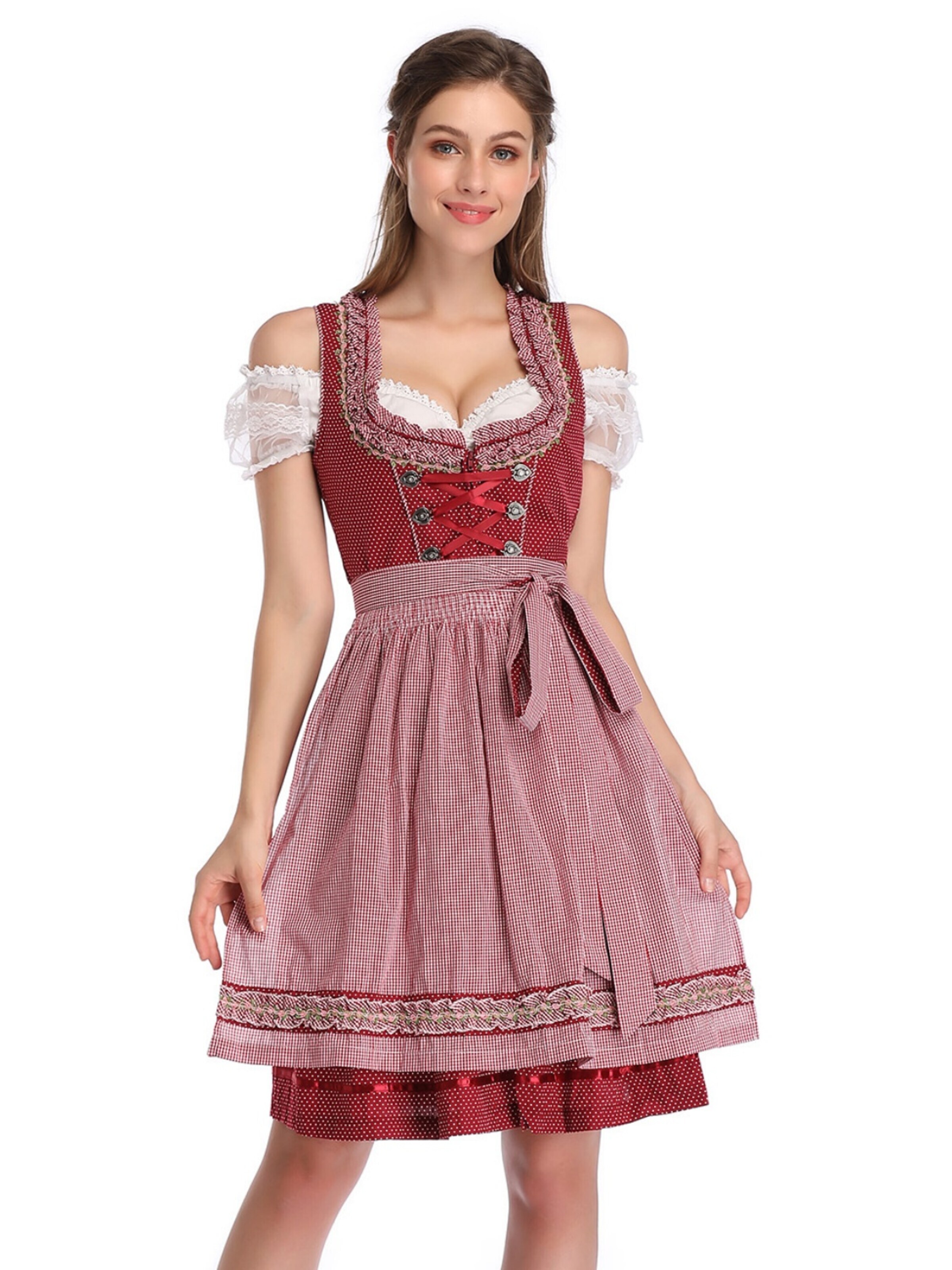 Yesfashion Dirndl w kolorze czerwony