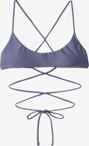 Bershka Bralette Bikini top in Blue: front