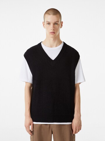 Bershka Sweater Vest in Black: front