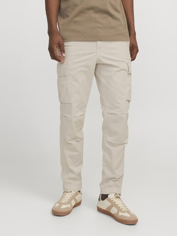 JACK & JONES Tapered Cargo trousers 'JPSTAce JJTucker' in Grey: front