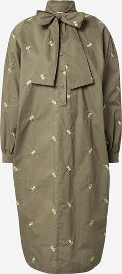 KAREN BY SIMONSEN Shirt Dress in Green / Khaki / Wool white, Item view
