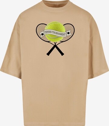 Merchcode T-Shirt 'Tennis Tournament' in Beige: predná strana