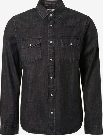 No Excess Regular fit Button Up Shirt in Black: front