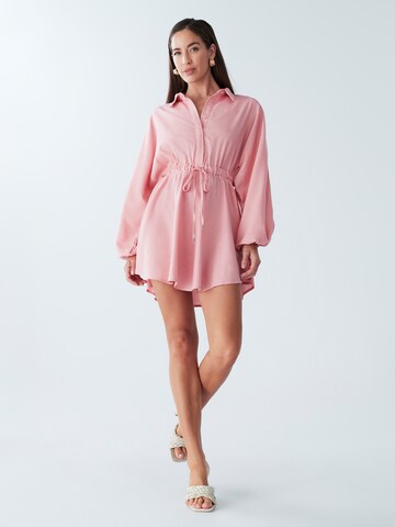 Robe-chemise 'DRIFT LINEN DRESS' BWLDR en rose : devant