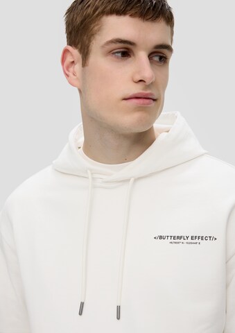 Sweat-shirt QS en blanc