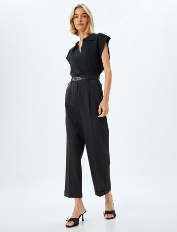 Koton Wide leg Trousers with creases in Black