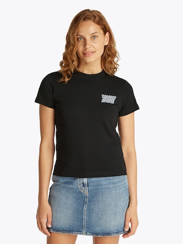 Tommy Jeans Tričko – černá: přední strana