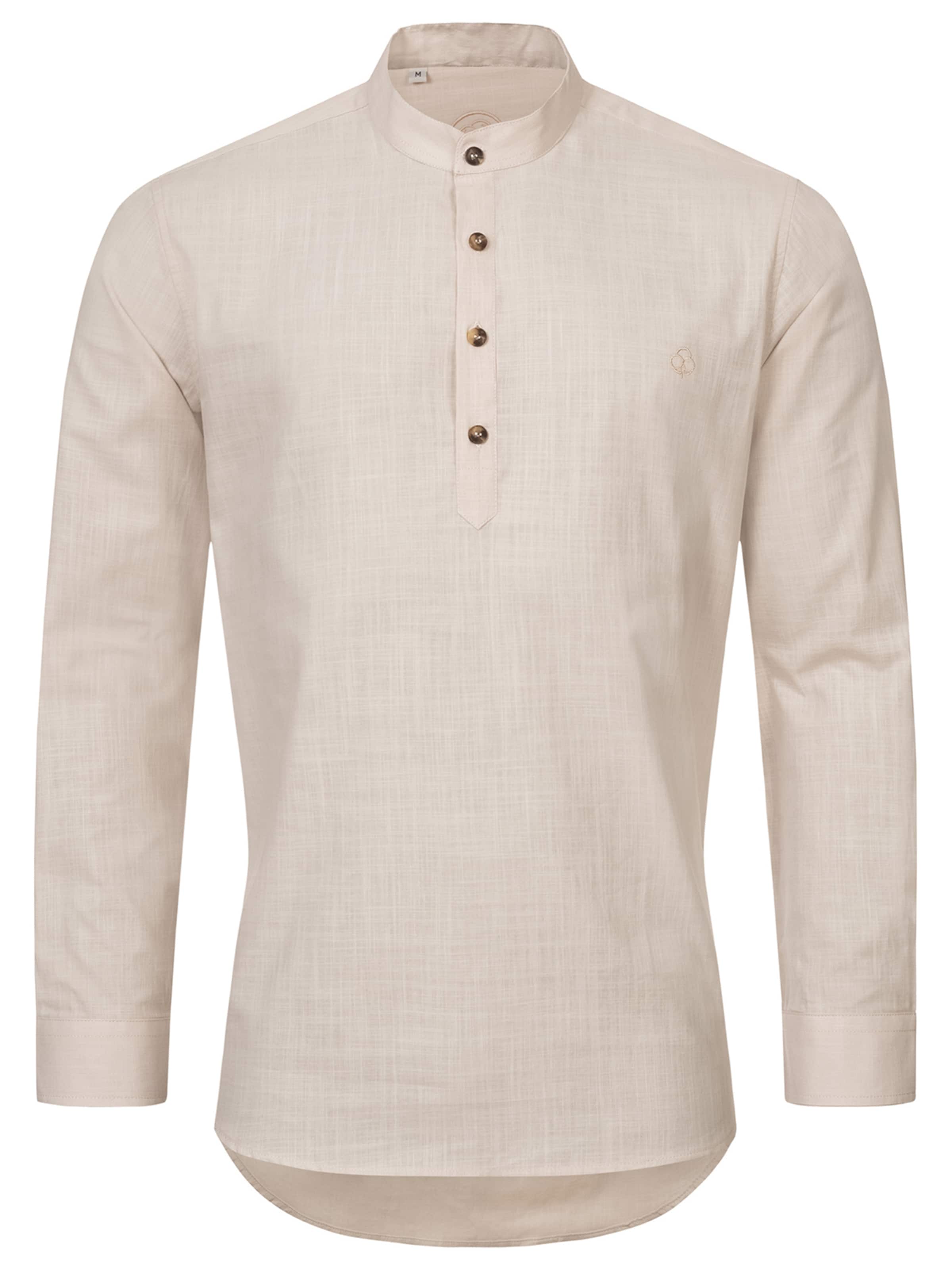 Indumentum Slim Fit Hemd in Beige: Vorderseite