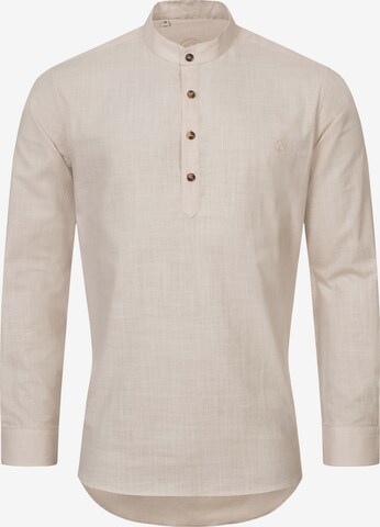 Indumentum Button Up Shirt in Beige: front