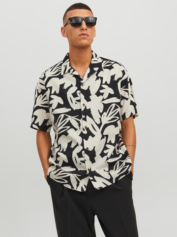 JACK & JONES Comfort fit Overhemd 'Cabana' in Zwart: voorkant