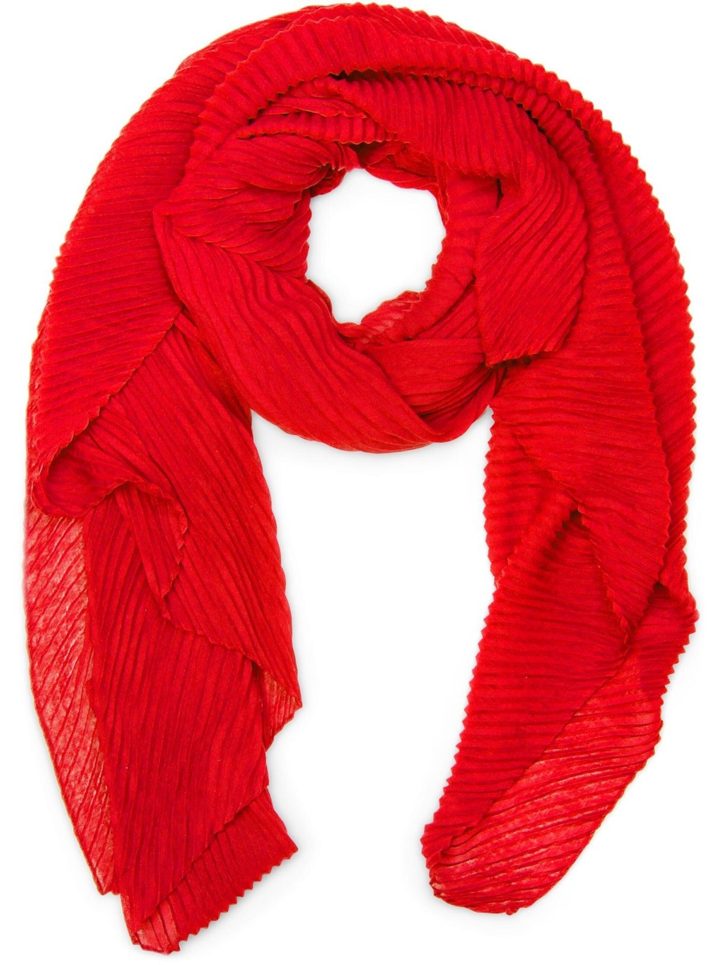 styleBREAKER Schal 'Gekreppter Unifarbener Schal'‌‌‌‌‌‌‌‌ in Rot: Vorderseite