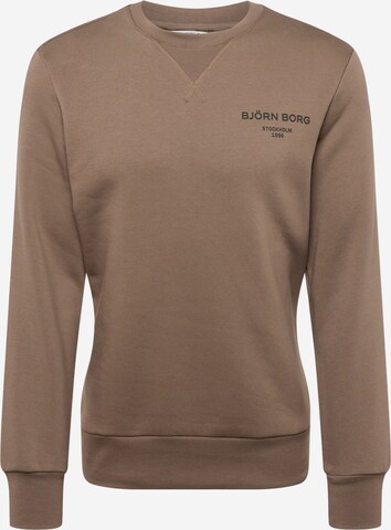 BJÖRN BORG Sport sweatshirt 'ESSENTIAL' i brun: framsida