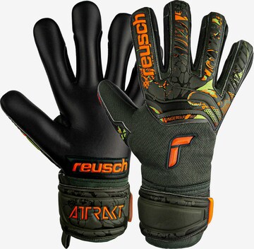 REUSCH Athletic Gloves 'Attrakt Grip Evolution Finger Support' in Black: front