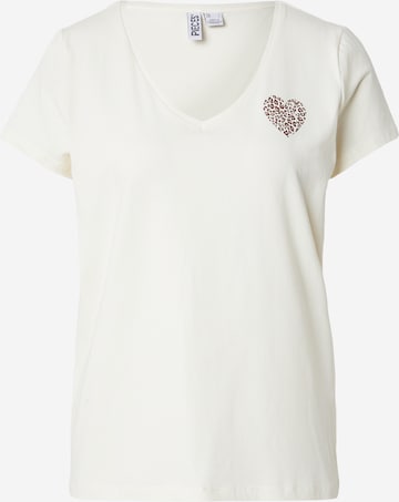 T-shirt 'PCNEW BILLY' PIECES en blanc : devant