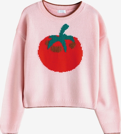 Next Pulover 'Tomate' u smaragdno zelena / roza / crvena / tamno crvena, Pregled proizvoda