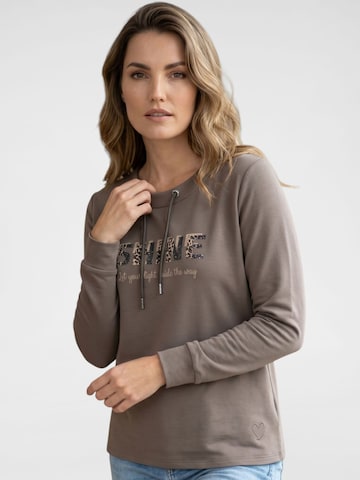 Sweat-shirt 'Shine' Navigazione en marron : devant