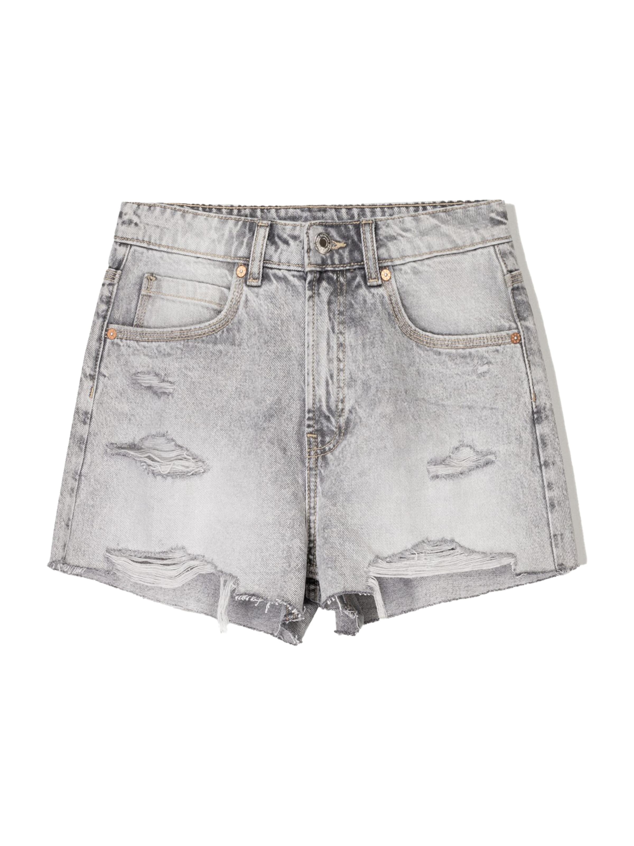 Bershka Normální Džíny – šedá: přední strana