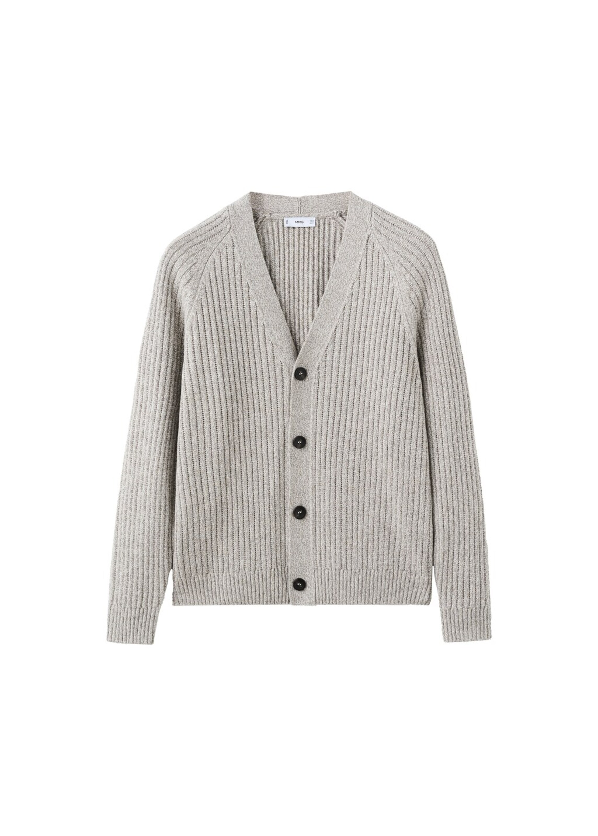 MANGO MAN Strickjacke 'Joanc' in Grau: Vorderseite