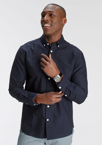 DELMAO Regular fit Button Up Shirt in Blue