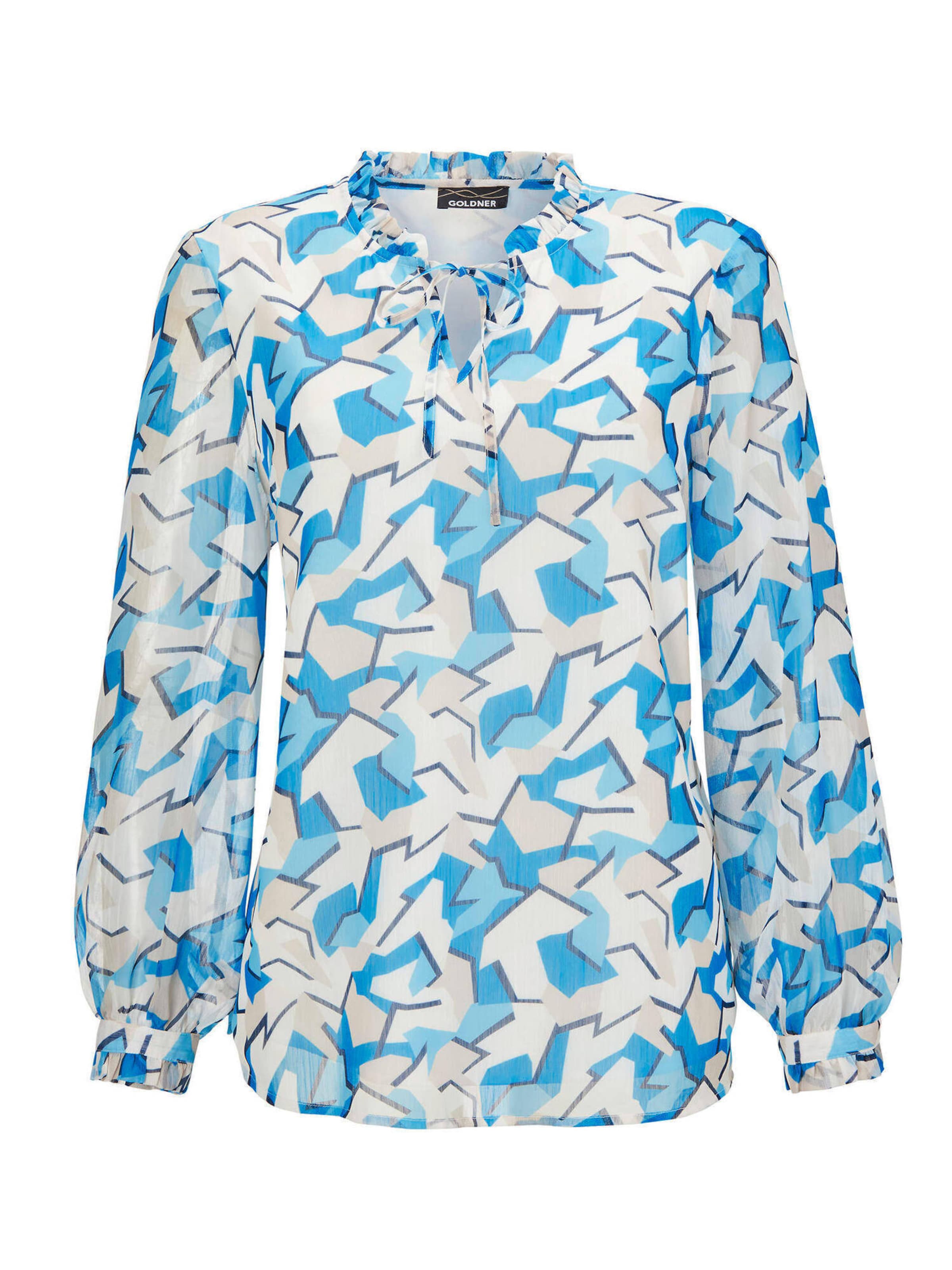 Goldner Bluse in Blau: Vorderseite