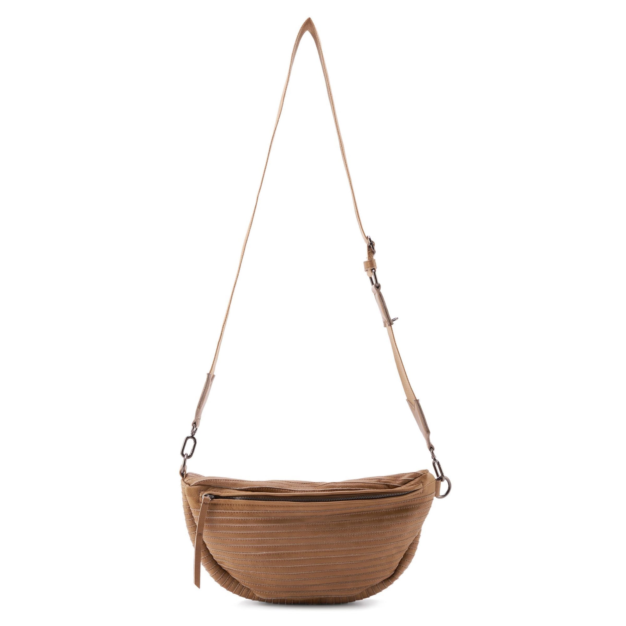 FREDsBRUDER Umhängetasche 'Layer' in Braun: Vorderseite