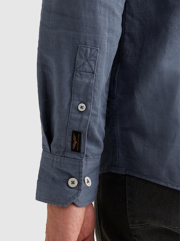 PME Legend Regular fit Skjorta 'Shirt in cotton/linen with garment-dye wash' i blå