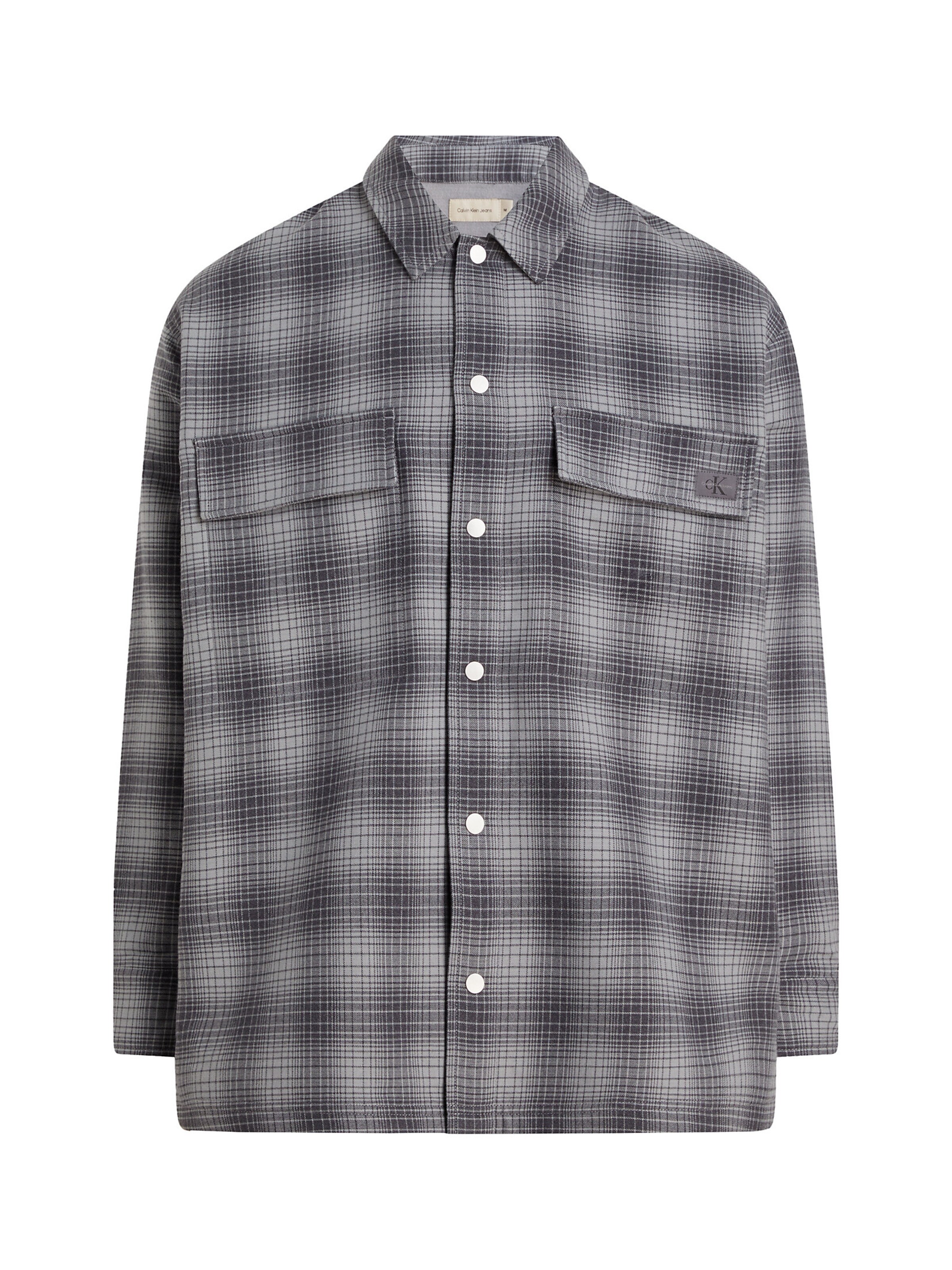 Calvin Klein Jeans Comfort fit Button Up Shirt in Grey: front