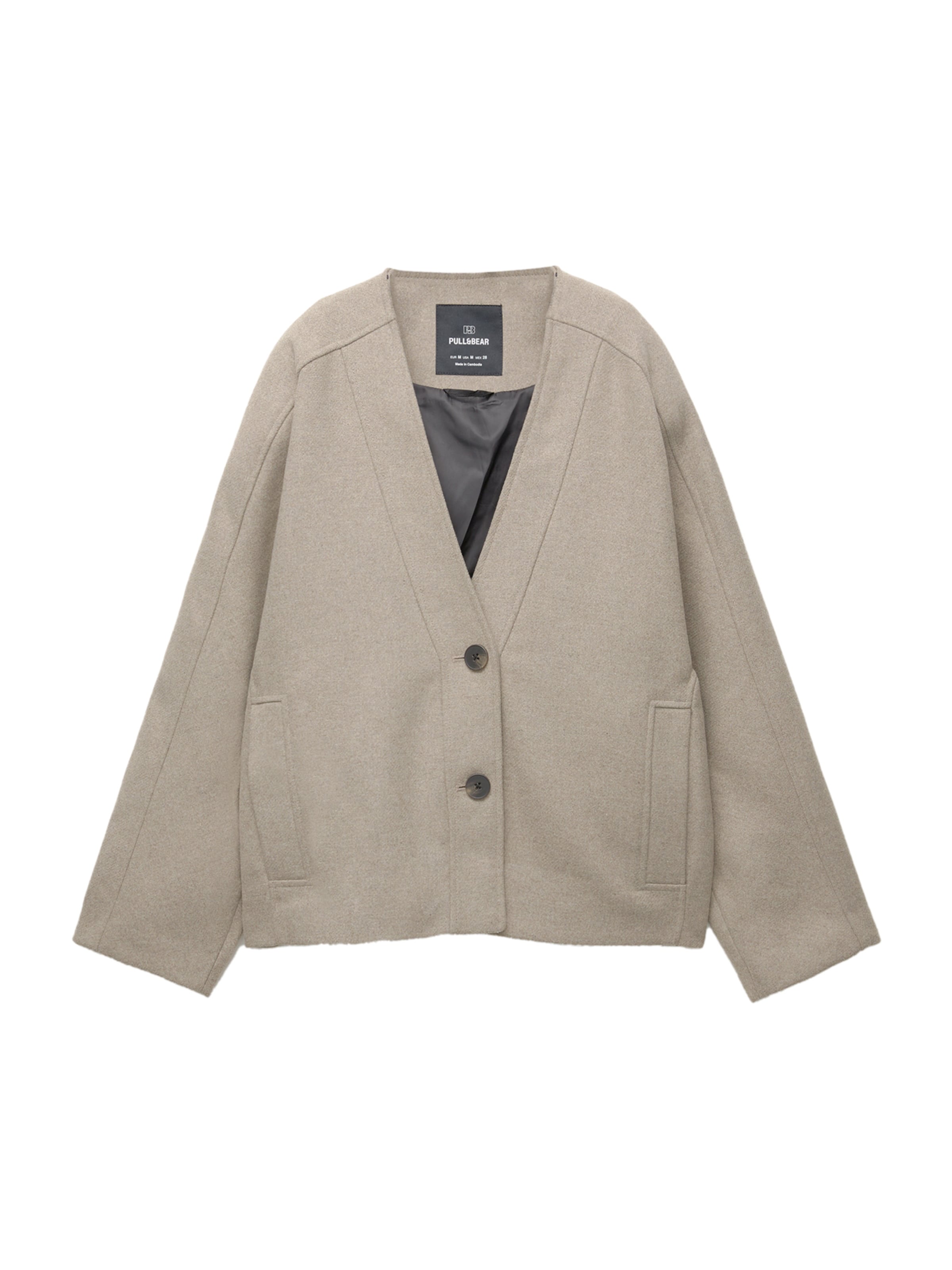 Pull&amp;Bear Tussenjas in Beige: voorkant