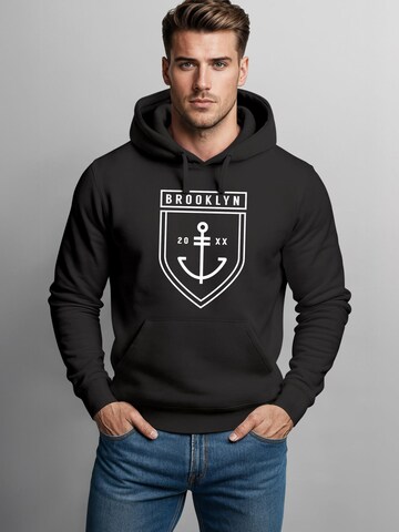 Neverless Sweatshirt 'Brooklyn Anker' in Black: front