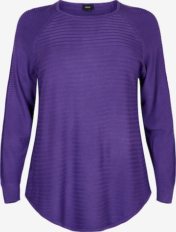 Zizzi Sweater 'Amelia' in Purple: front