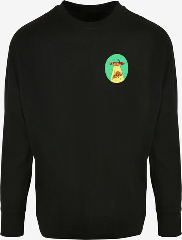 Mister Tee Shirt 'Ufo Pizza' in Black: front