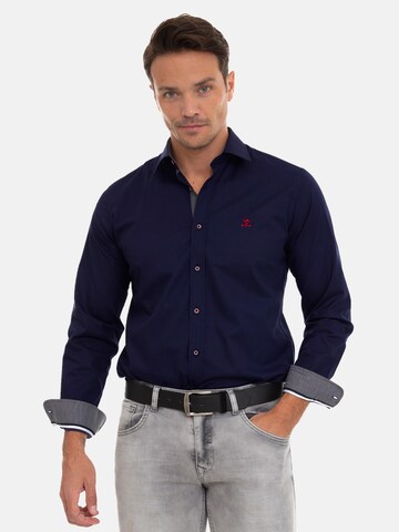 Sir Raymond Tailor Regular fit Overhemd 'Lima' in Blauw: voorkant