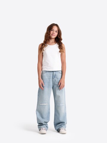 Solang Regular Hose Denim lässiger Schnitt in Blau: Vorderseite