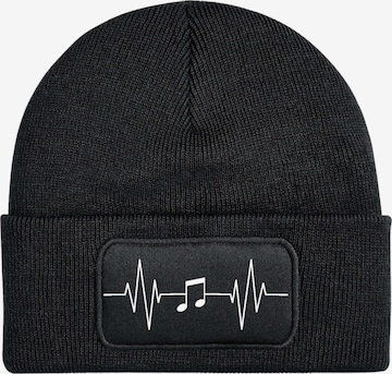 Youth Designz Mütze 'Heartbeat Musik' in Schwarz: Vorderseite