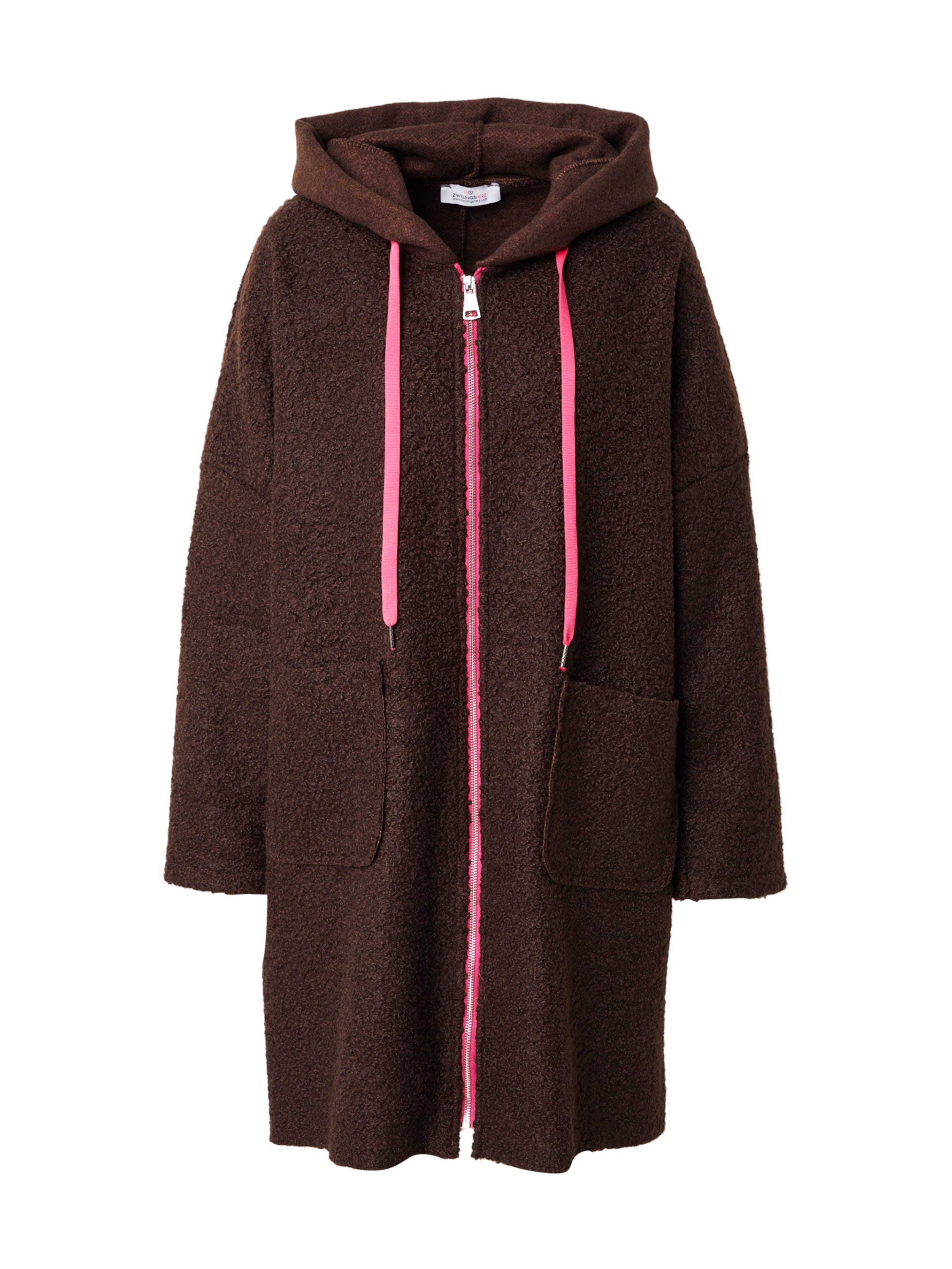 Zwillingsherz Fleecejakke 'Neon' i brun: forside