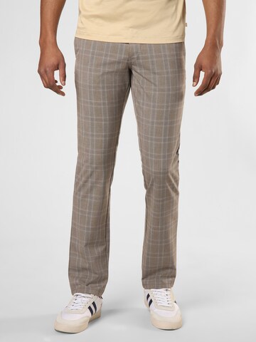 Finshley & Harding Regular Broek 'Dylan' in Beige: voorkant