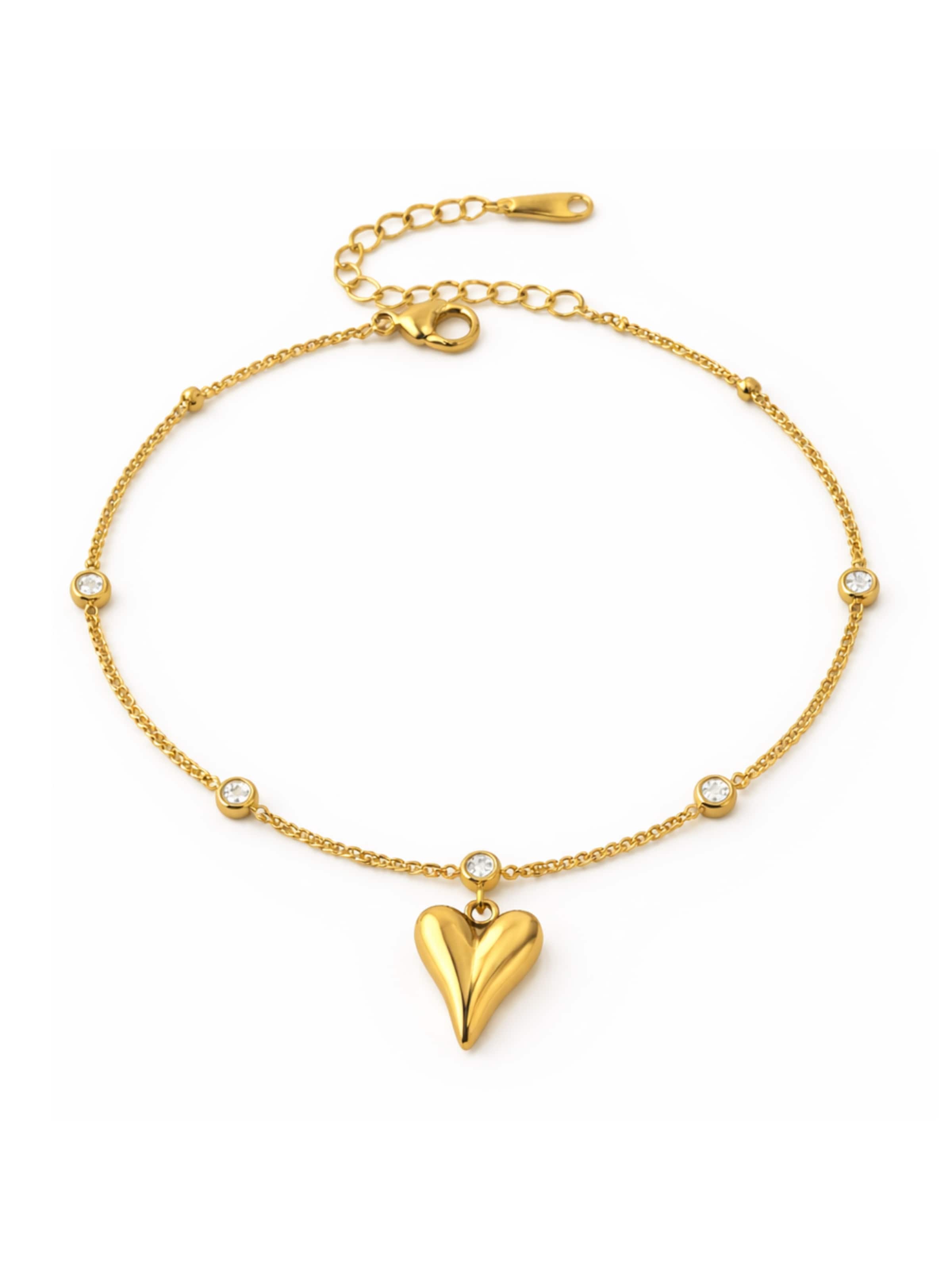 Gioiello per i piedi 'Summer Love Fußkette' di Pure Schmuck in oro: frontale