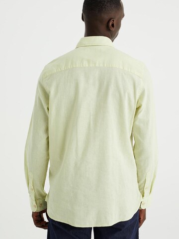 WE Fashion Slim fit Button Up Shirt in Green