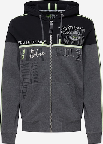 CAMP DAVID - Sudadera con cremallera en gris: frente