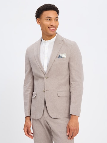 Nils Sundström Regular fit Business-colbert in Bruin: voorkant