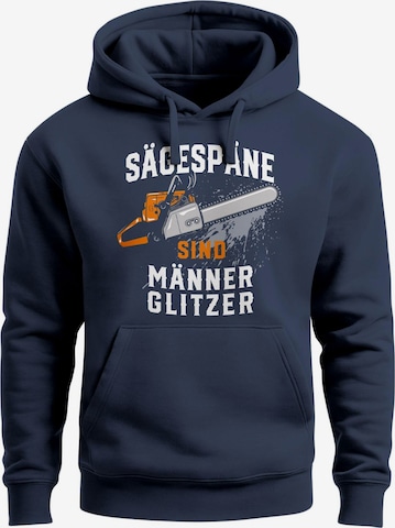 Neverless Sweatshirt 'Männerglitzer' in Blau: Vorderseite