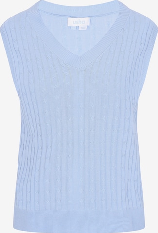 usha BLUE LABEL Вязаная жилетка 'Everyday Fashion' в Синий: спереди