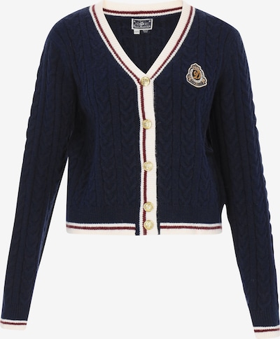 Geacă tricotată DreiMaster Maritim pe albastru închis / maro / alb, Vizualizare produs