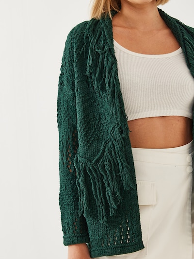 Geacă tricotată Bianco Lucci pe verde smarald, Vizualizare produs