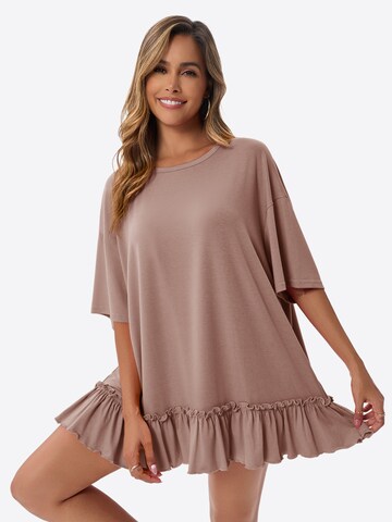 Imily Bela - Camiseta talla grande en marrón: frente