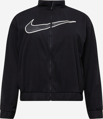 NIKE Athletic fleece jacket in Black: front