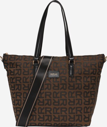 REPLAY Shopper in Brown: front