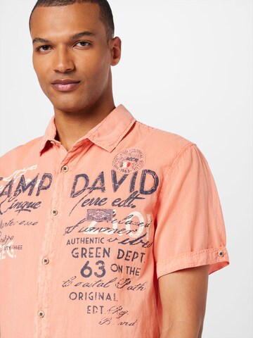 CAMP DAVID Regular fit Button Up Shirt in Orange